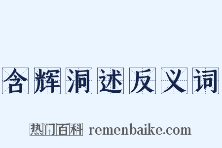 含辉洞述反义词是什么意思的图片